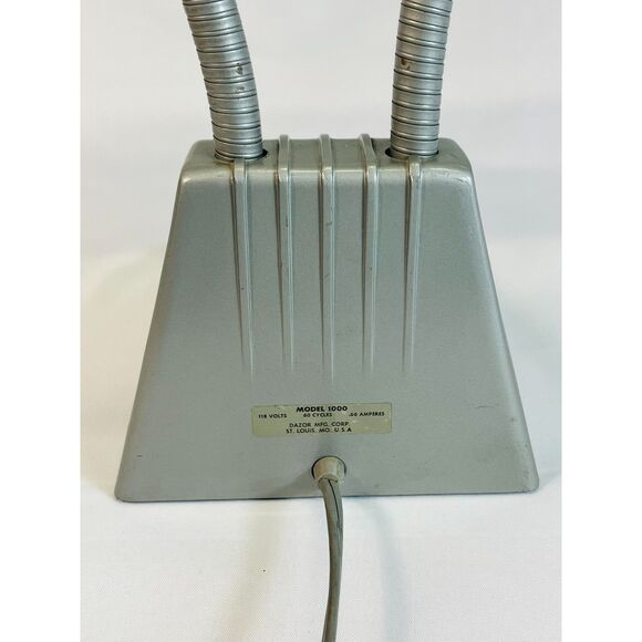 VTG 1950's DAZOR Art Deco Goose Neck Desk Lamp MCM Model 1000 Fluorescent - Picture 7 of 11